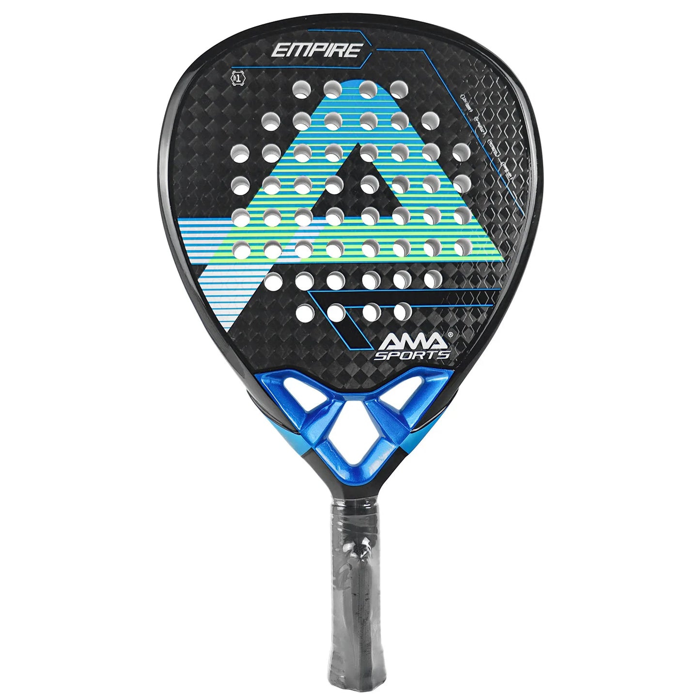 Padel-ketsjer med 12K kulfiberoverflade og EVA Memory Flex-skumkerne.