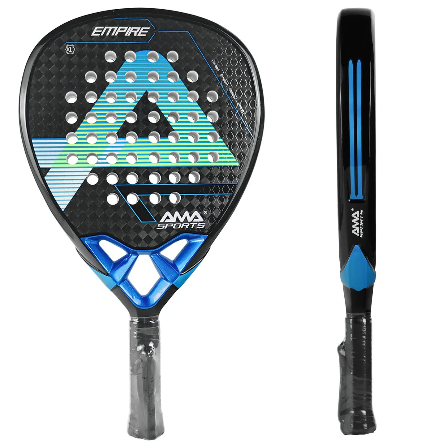 Padel-ketsjer med 12K kulfiberoverflade og EVA Memory Flex-skumkerne.